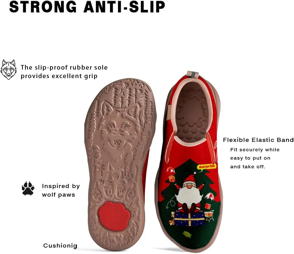 Women's Casual Loafers Slip Ons Leather Lightweight Shoes Walking Comfortable Art Painted Travel Sneaker