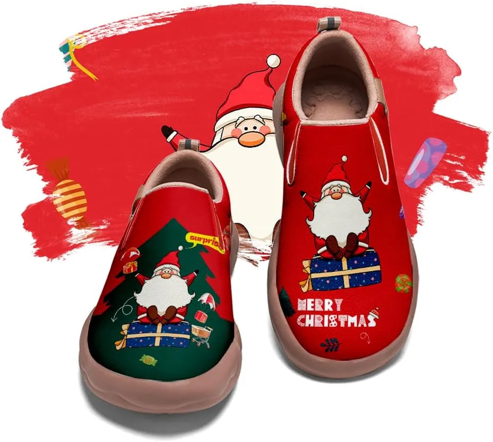 Women's Casual Loafers Slip Ons Leather Lightweight Shoes Walking Comfortable Art Painted Travel Sneaker