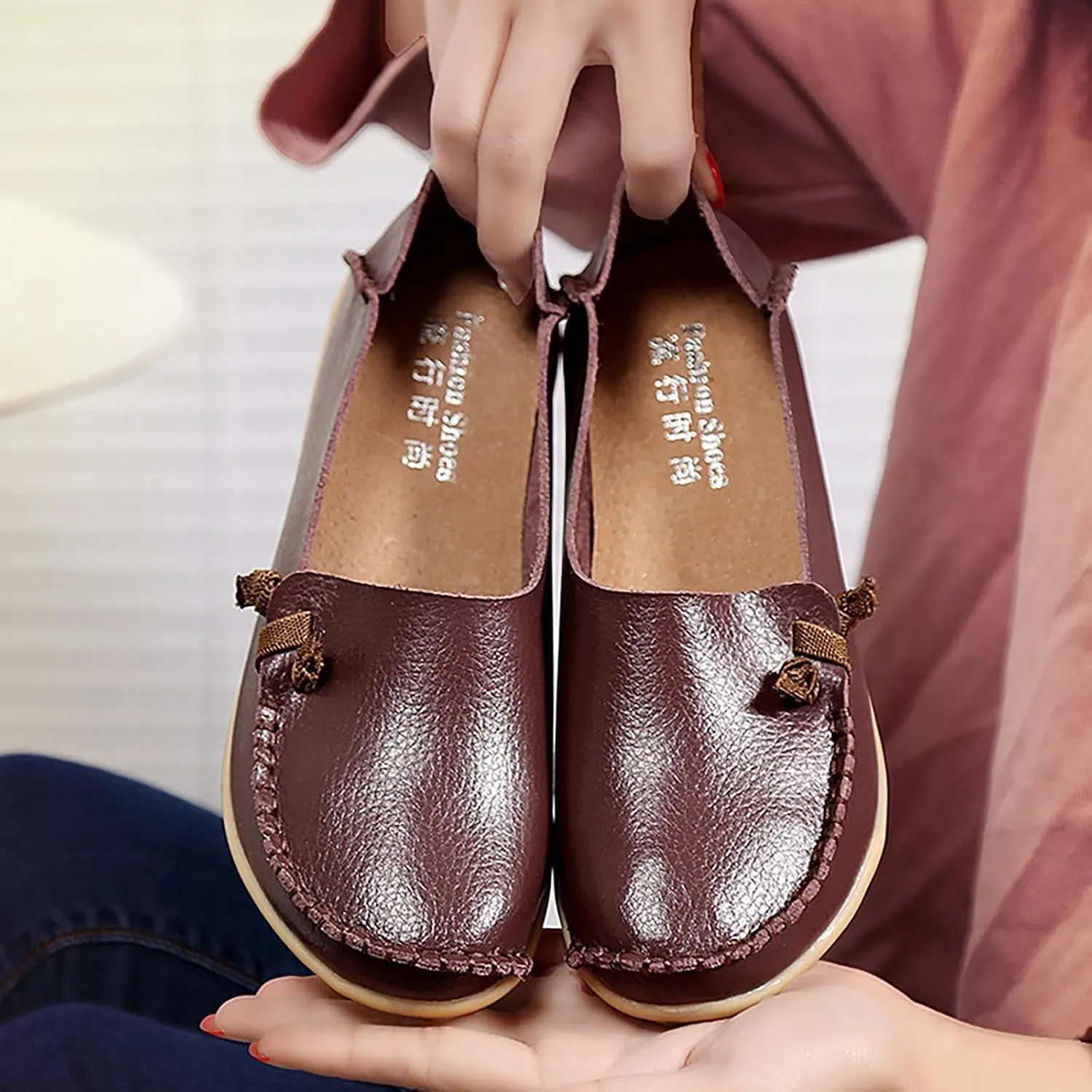 Womens Dress Shoes Fashion Sneakers for Women 2024 Mens Loafers Casual Slip On Casual Round Head Christmas Dress Shoes for Women Comfort Cute Casual Slip On Lightweight