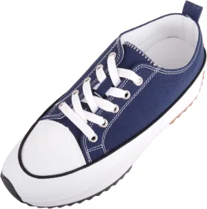 Womens Easy Lace Up Low Top Canvas Chunky Sole Trainers Sneakers