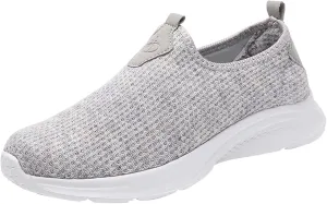 Womens Flat Slip On Sneakers Casual Walking Shoes Lightweight Canvas Comfortable Elastic Non Slip Loafers