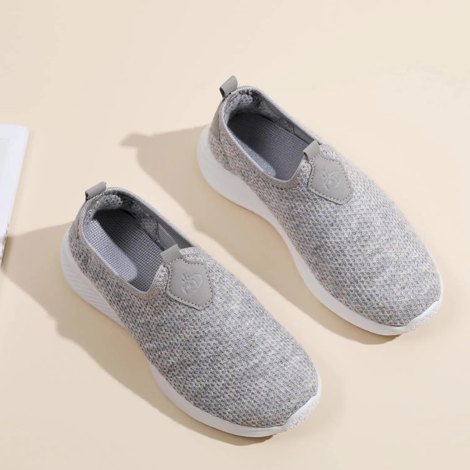 Womens Flat Slip On Sneakers Casual Walking Shoes Lightweight Canvas Comfortable Elastic Non Slip Loafers