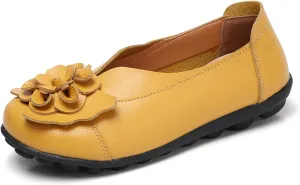 Womens Loafers Comfortable Dressy Driving Shoes Non Slip Flower Decoration Round Toe Business Casual Shoes Summer Walking Sandals Soft Soles Pump 2025 Fashion