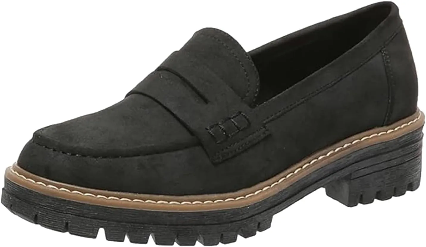 Womens Loafers Shoes Platform Chunky Penny Loafer Lug Sole Comfortable Slip On Work Casual Dress Loafers Spring Shoes 2025