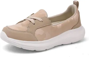 Women's Pattern Print Slip On Walking Shoes Comfortable Casual Arch Support Non-Slip Breathable Soft Sole Low Top Loafers Flats