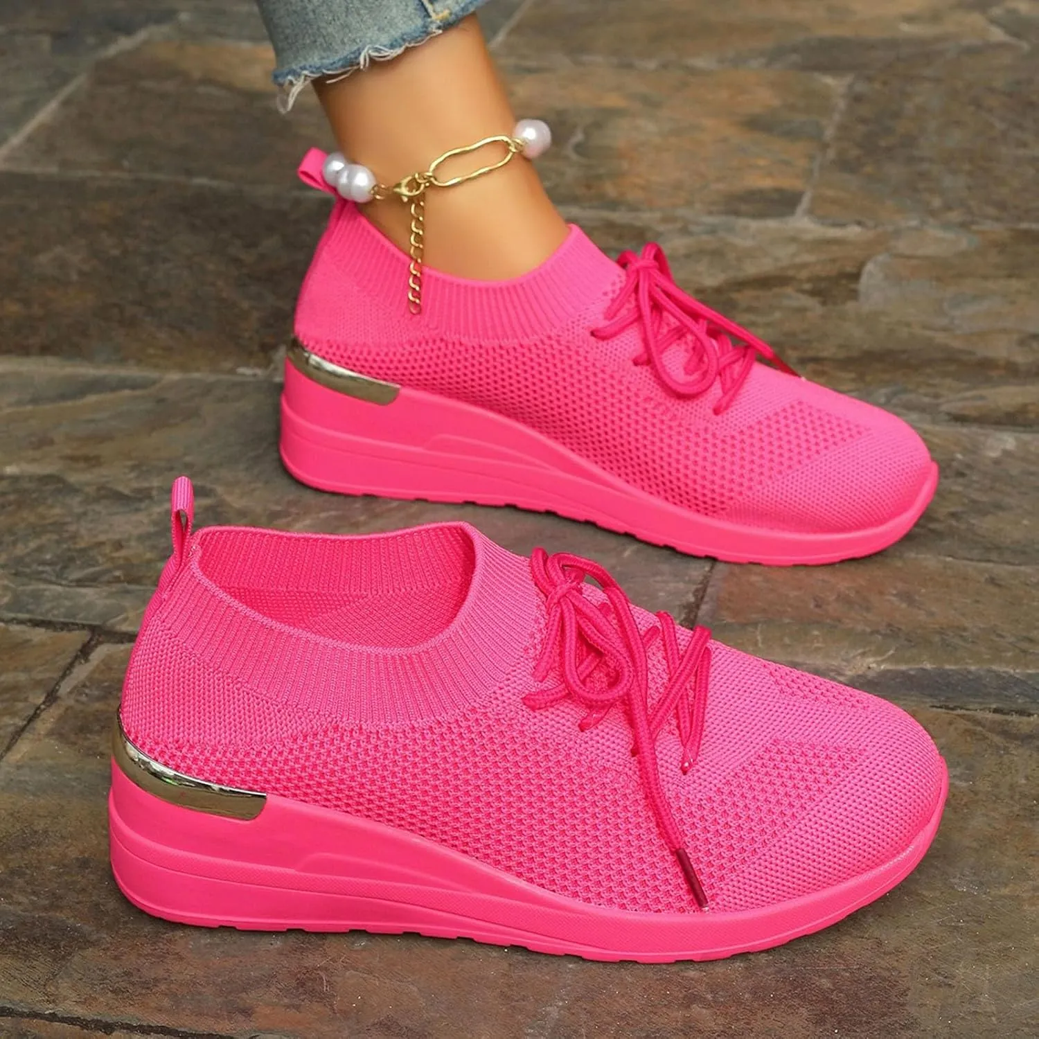Womens Running Walking Shoes Leisure Summer Sport Shoes Running Gym Workout Sneakers Breathable Fashion