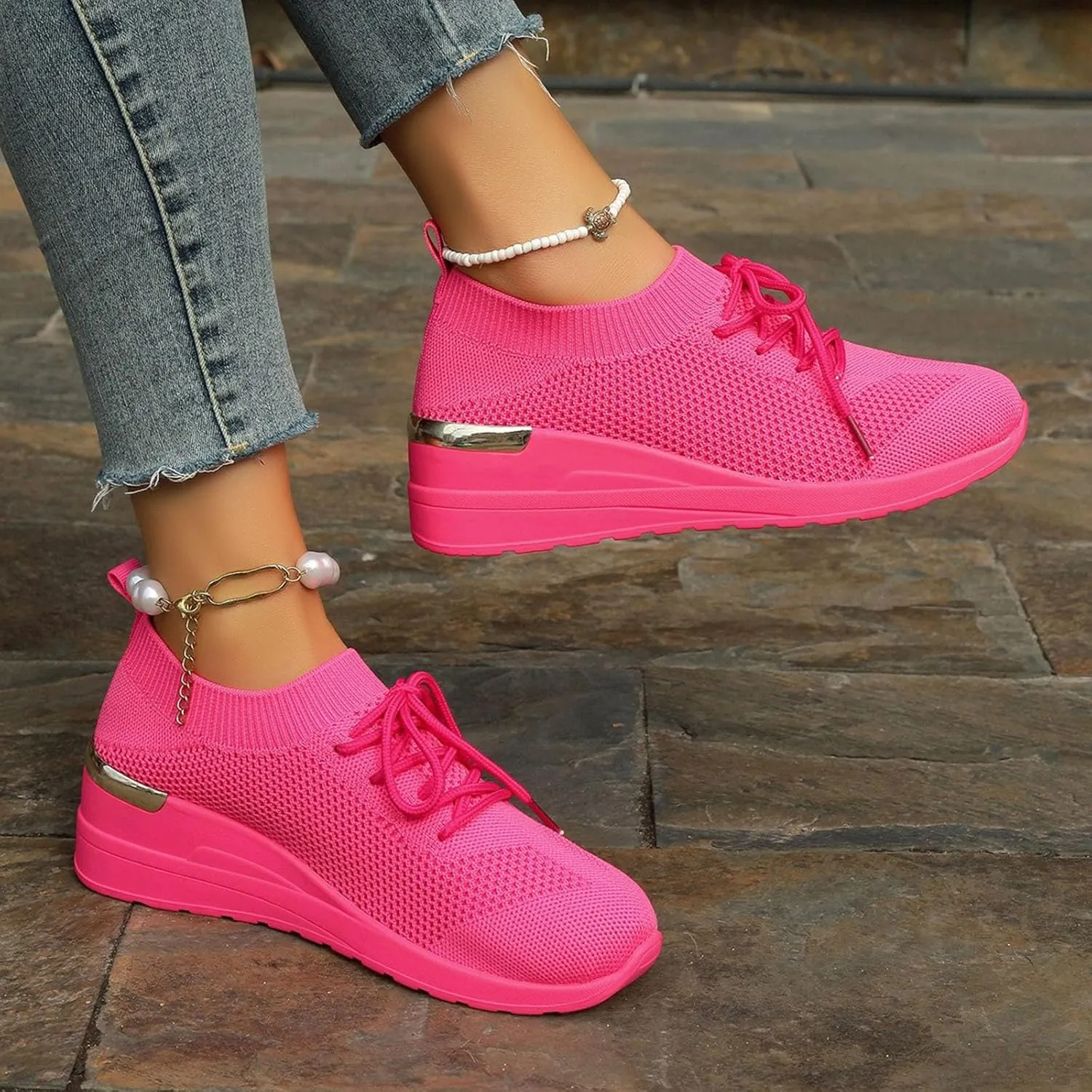 Womens Running Walking Shoes Leisure Summer Sport Shoes Running Gym Workout Sneakers Breathable Fashion