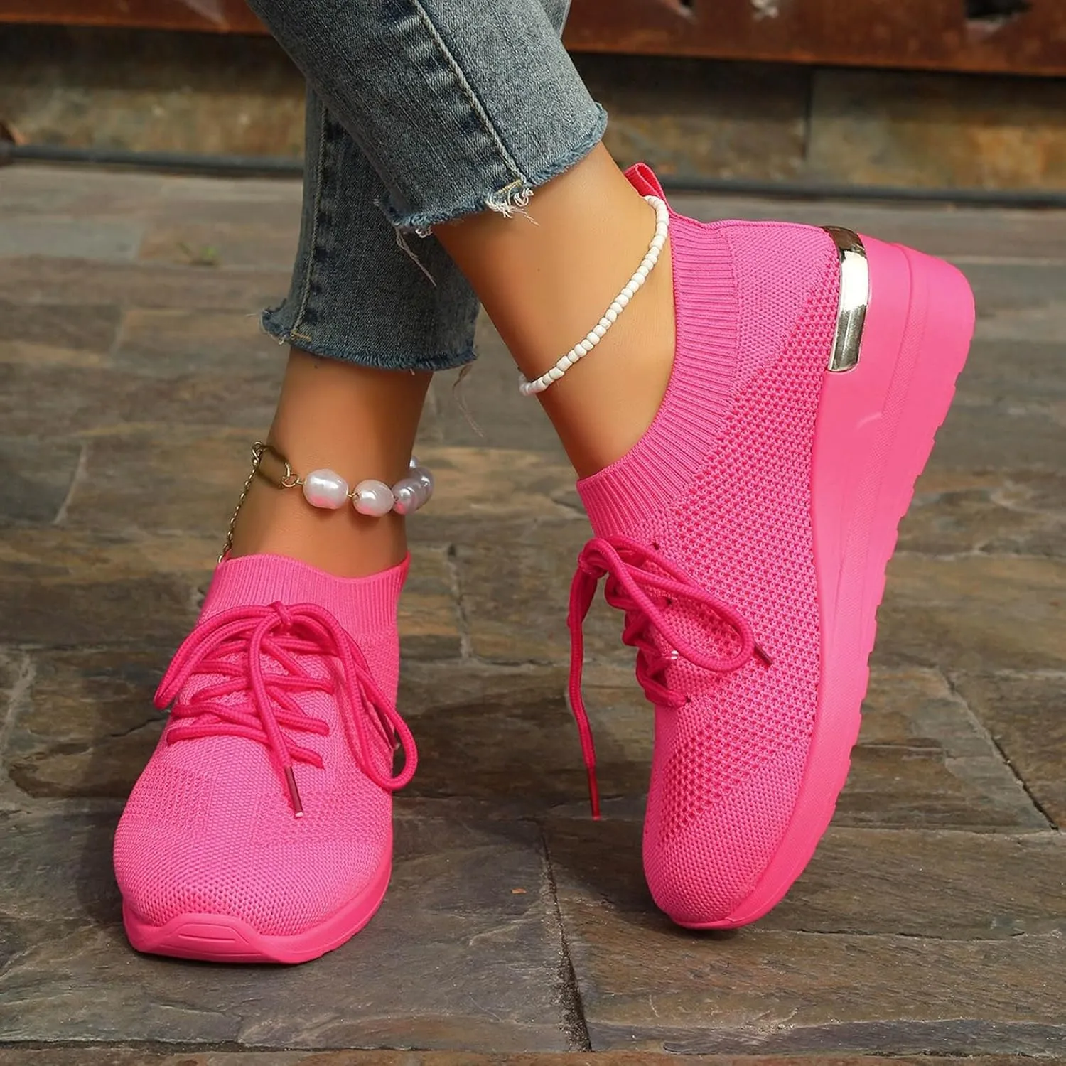 Womens Running Walking Shoes Leisure Summer Sport Shoes Running Gym Workout Sneakers Breathable Fashion