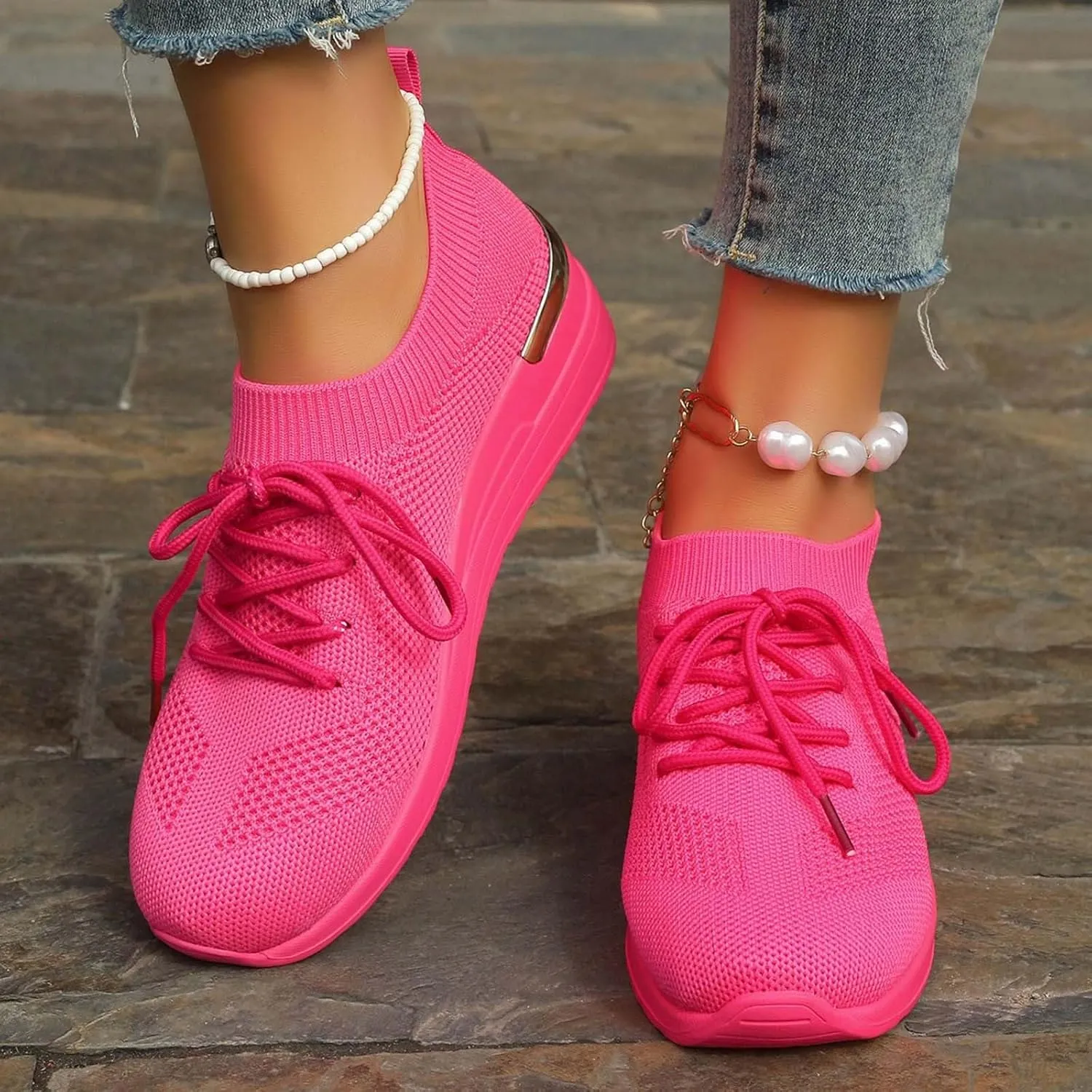 Womens Running Walking Shoes Leisure Summer Sport Shoes Running Gym Workout Sneakers Breathable Fashion