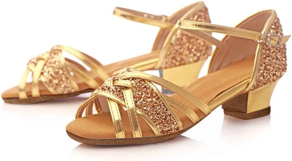 Women's Sandals White Block Heels Gold High Heels Women's Strappy Open Toe Ankle Buckle Heeled Sandals