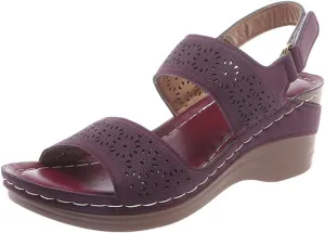 Women's Slide Wedge Sandal Comfortable Soft Cushioned Non Slip Sandals Ladies Adjustable Ankle Strap Wedges Sandal Summer Open Toe High Heel Shoes
