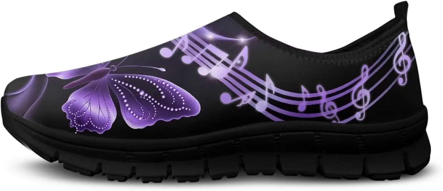 Women's Slip Ons Flat Lightweight Sneakers Walking Casual Loafers Comfortable Art Painted Travel Outdoor Shoes for Ladies US Size 5.5-11.5