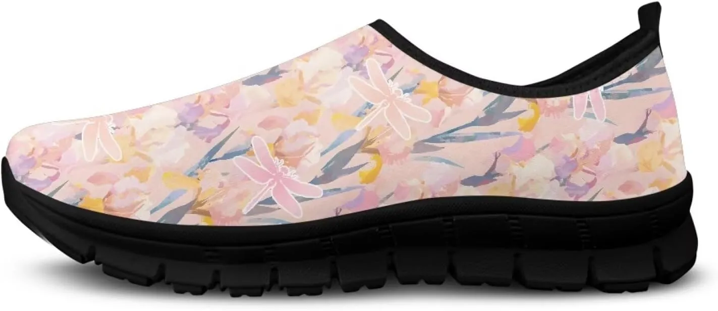 Women's Slip Ons Flat Lightweight Sneakers Walking Casual Loafers Comfortable Art Painted Travel Outdoor Shoes for Ladies US Size 5.5-11.5