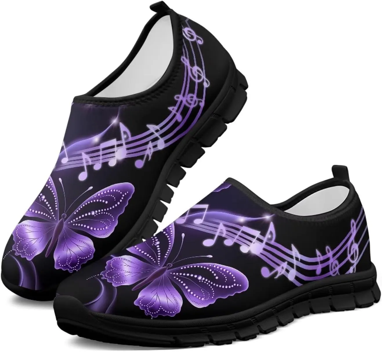 Women's Slip Ons Flat Lightweight Sneakers Walking Casual Loafers Comfortable Art Painted Travel Outdoor Shoes for Ladies US Size 5.5-11.5