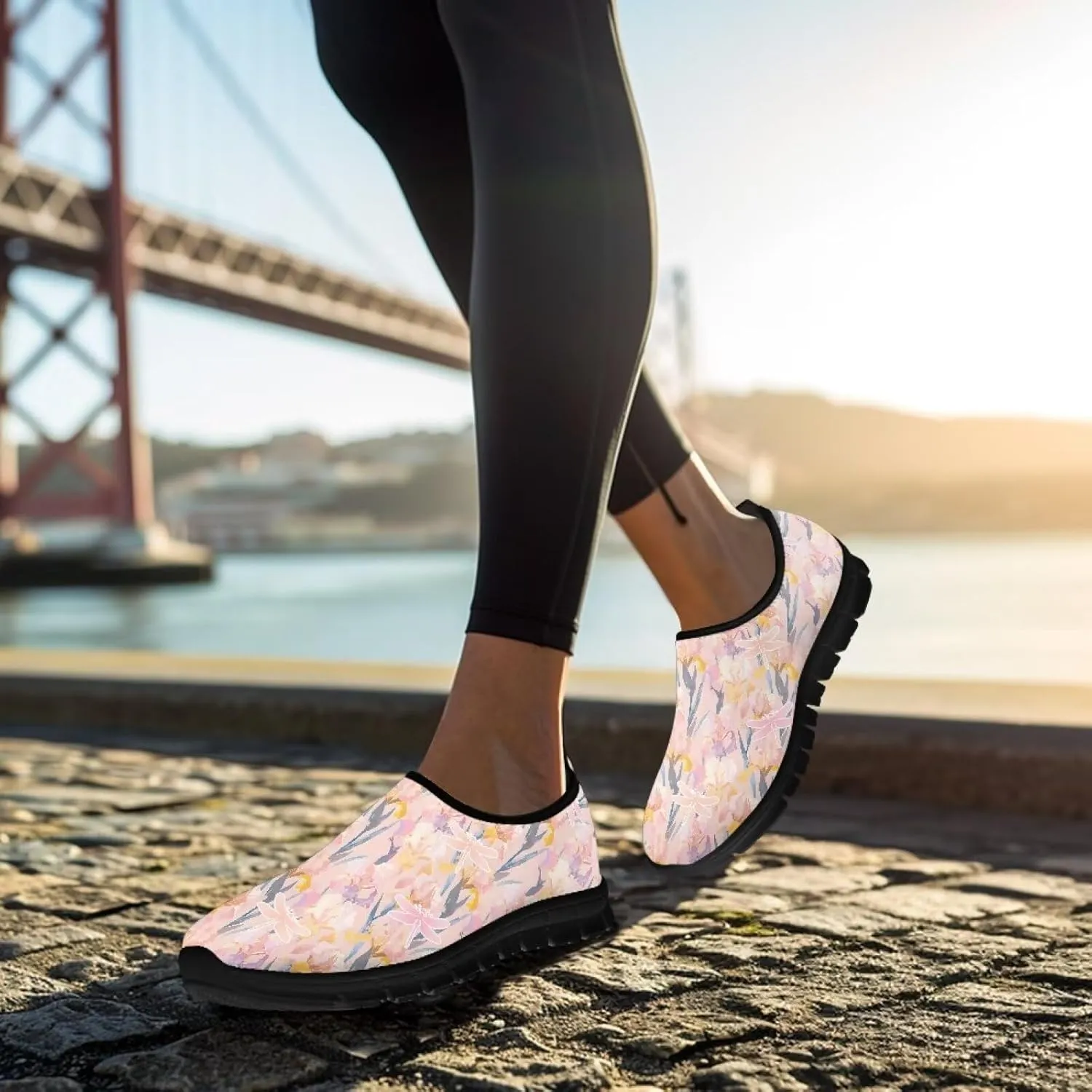 Women's Slip Ons Flat Lightweight Sneakers Walking Casual Loafers Comfortable Art Painted Travel Outdoor Shoes for Ladies US Size 5.5-11.5
