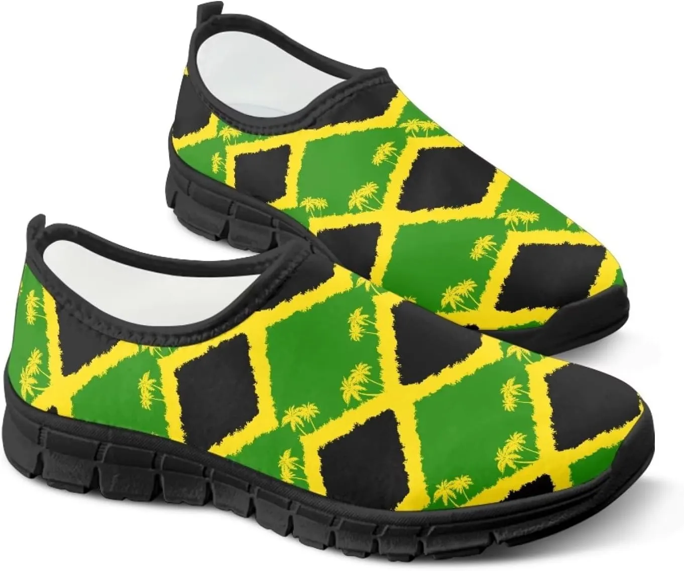 Women's Slip Ons Flat Lightweight Sneakers Walking Casual Loafers Comfortable Art Painted Travel Outdoor Shoes for Ladies US Size 5.5-11.5