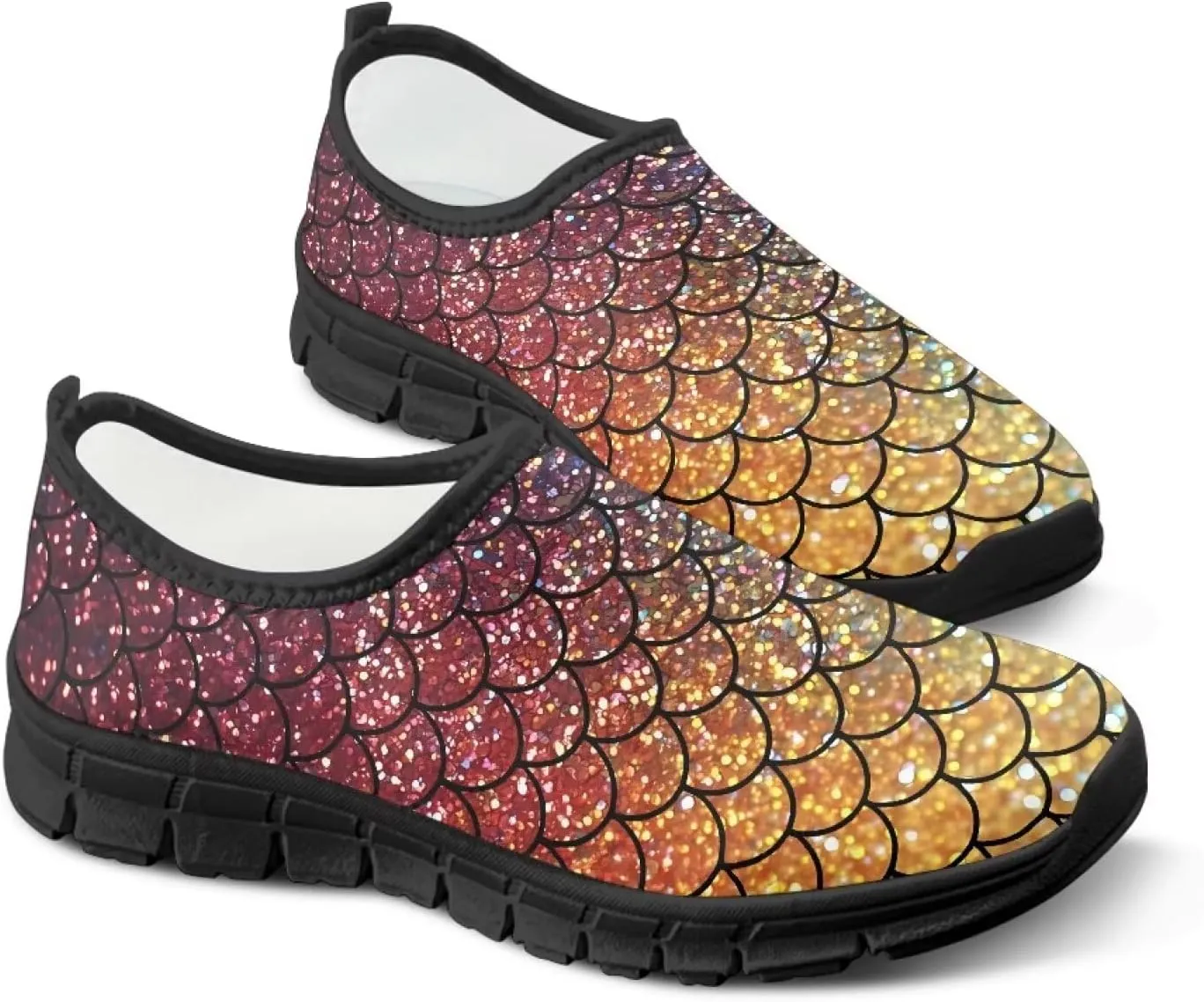 Women's Slip Ons Flat Lightweight Sneakers Walking Casual Loafers Comfortable Art Painted Travel Outdoor Shoes for Ladies US Size 5.5-11.5
