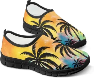 Women's Slip Ons Flat Lightweight Sneakers Walking Casual Loafers Comfortable Art Painted Travel Outdoor Shoes for Ladies US Size 5.5-11.5