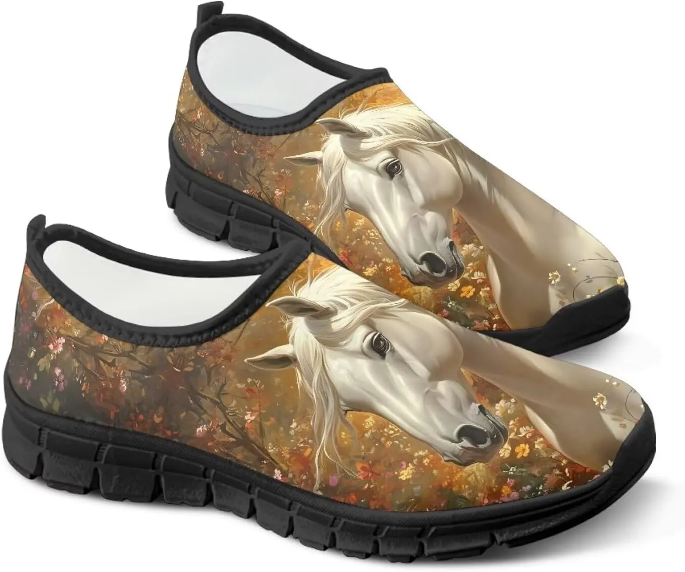 Women's Slip Ons Flat Lightweight Sneakers Walking Casual Loafers Comfortable Art Painted Travel Outdoor Shoes for Ladies US Size 5.5-11.5