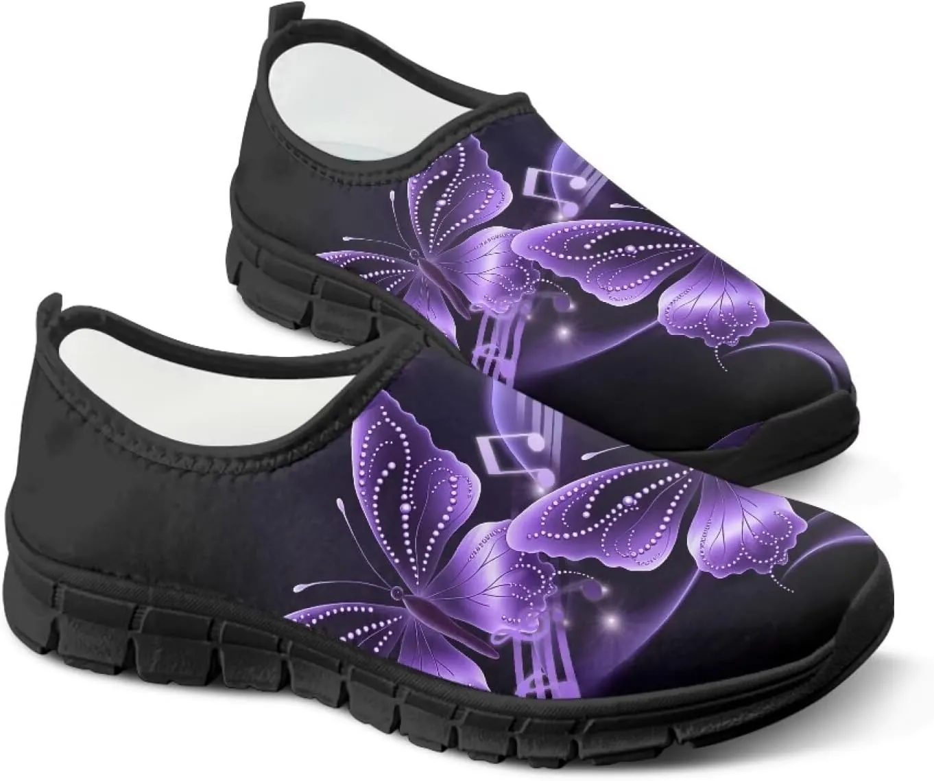 Women's Slip Ons Flat Lightweight Sneakers Walking Casual Loafers Comfortable Art Painted Travel Outdoor Shoes for Ladies US Size 5.5-11.5