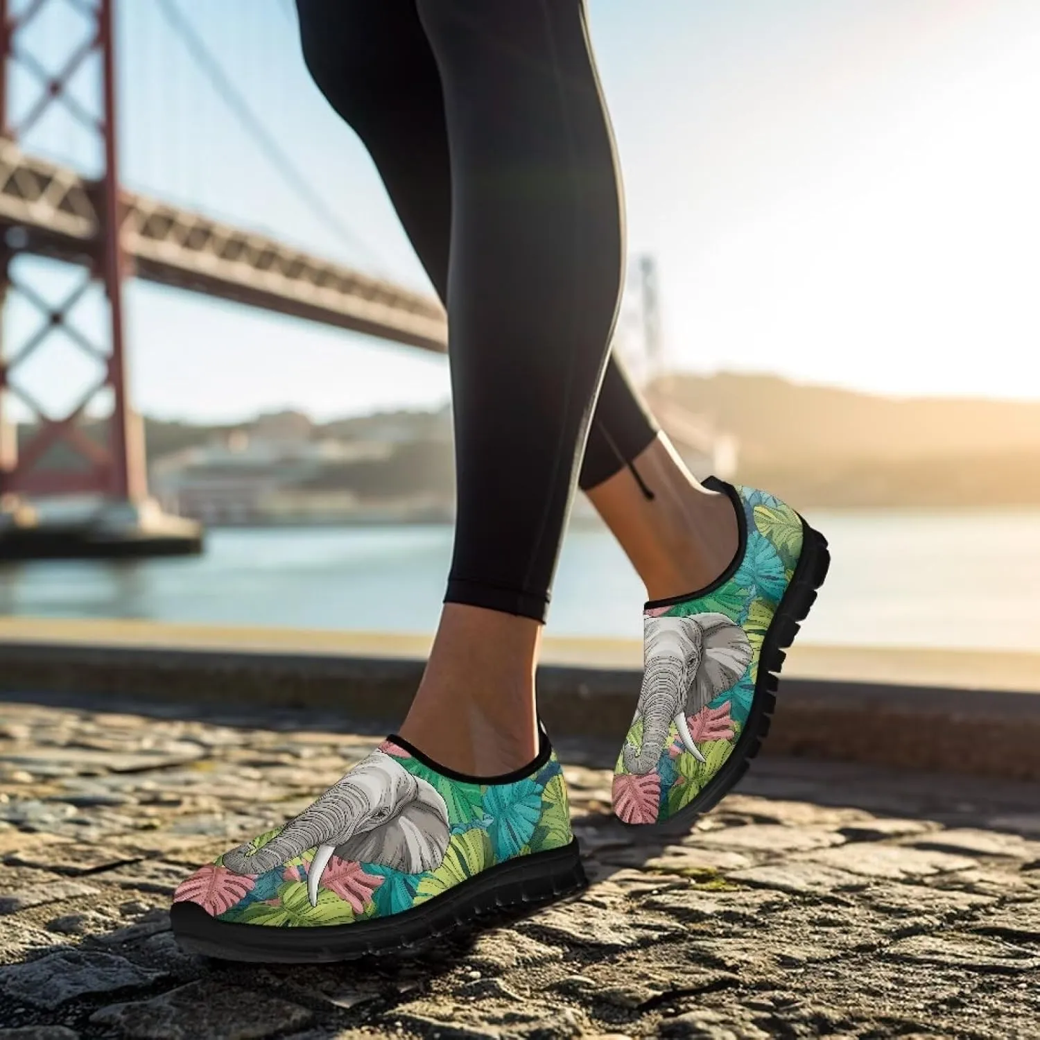 Women's Slip Ons Flat Lightweight Sneakers Walking Casual Loafers Comfortable Art Painted Travel Outdoor Shoes for Ladies US Size 5.5-11.5