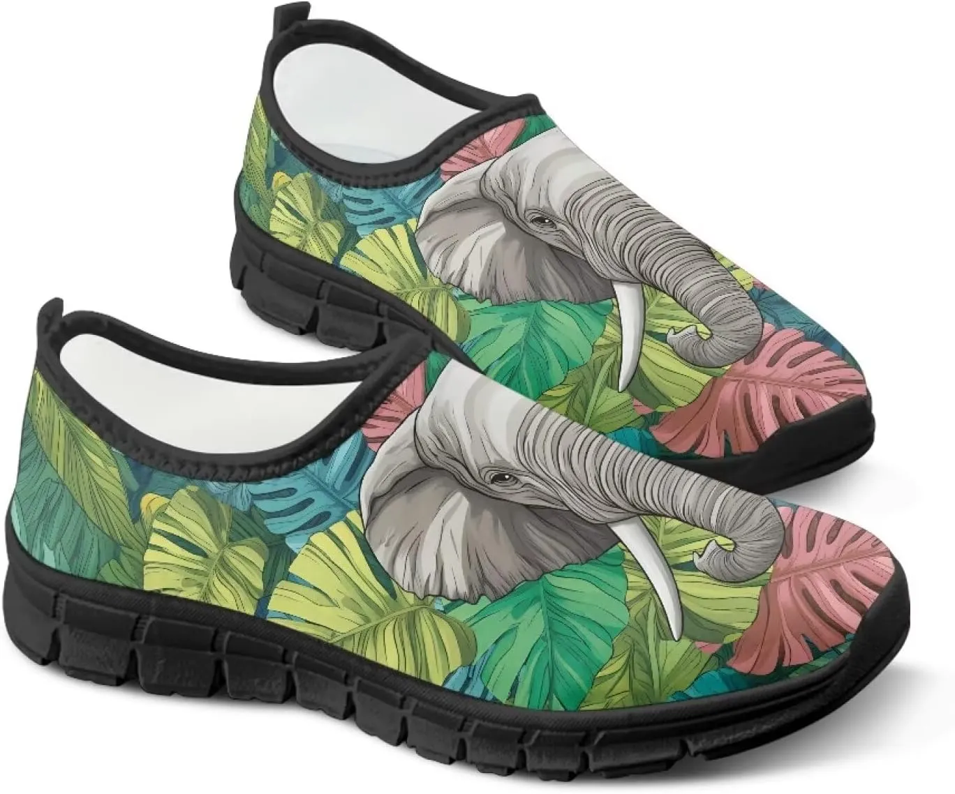 Women's Slip Ons Flat Lightweight Sneakers Walking Casual Loafers Comfortable Art Painted Travel Outdoor Shoes for Ladies US Size 5.5-11.5