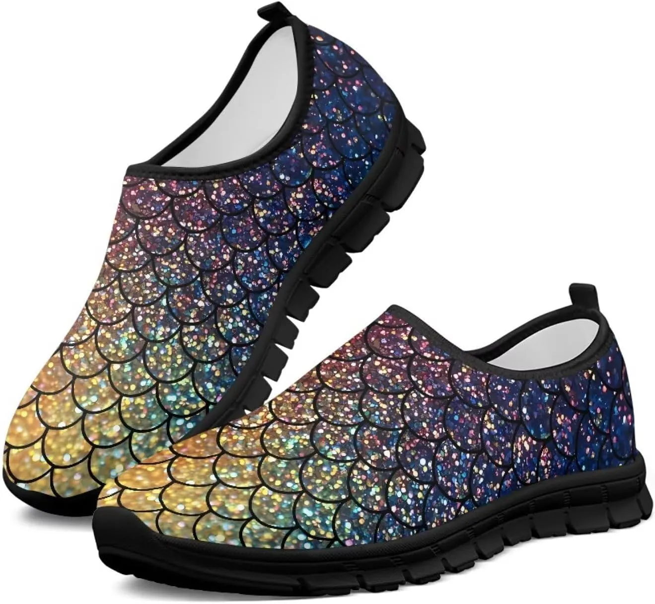 Women's Slip Ons Flat Lightweight Sneakers Walking Casual Loafers Comfortable Art Painted Travel Outdoor Shoes for Ladies US Size 5.5-11.5
