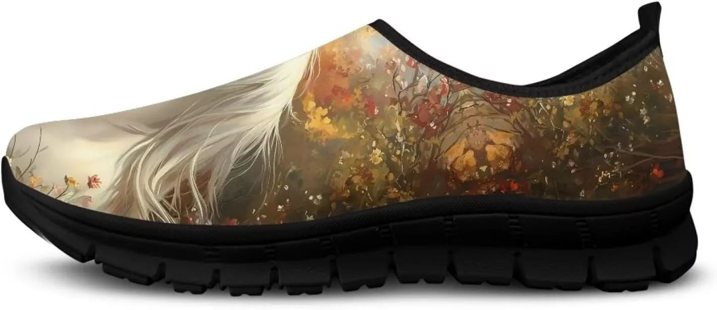 Women's Slip Ons Flat Lightweight Sneakers Walking Casual Loafers Comfortable Art Painted Travel Outdoor Shoes for Ladies US Size 5.5-11.5