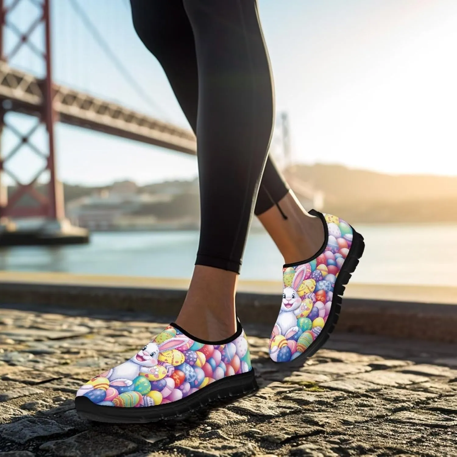 Women's Slip Ons Flat Lightweight Sneakers Walking Casual Loafers Comfortable Art Painted Travel Outdoor Shoes for Ladies US Size 5.5-11.5