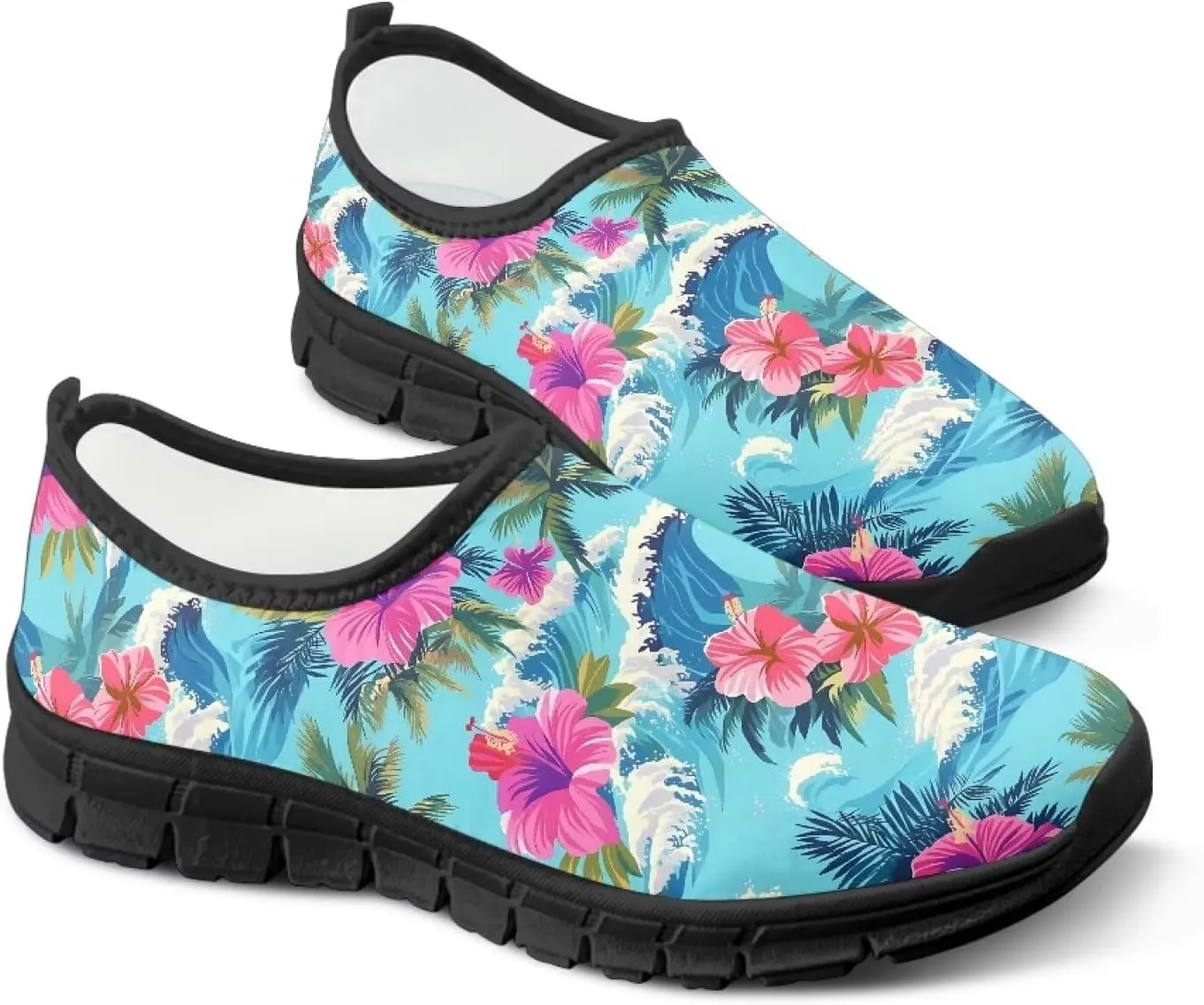 Women's Slip Ons Flat Lightweight Sneakers Walking Casual Loafers Comfortable Art Painted Travel Outdoor Shoes for Ladies US Size 5.5-11.5