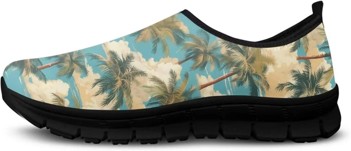 Women's Slip Ons Flat Lightweight Sneakers Walking Casual Loafers Comfortable Art Painted Travel Outdoor Shoes for Ladies US Size 5.5-11.5