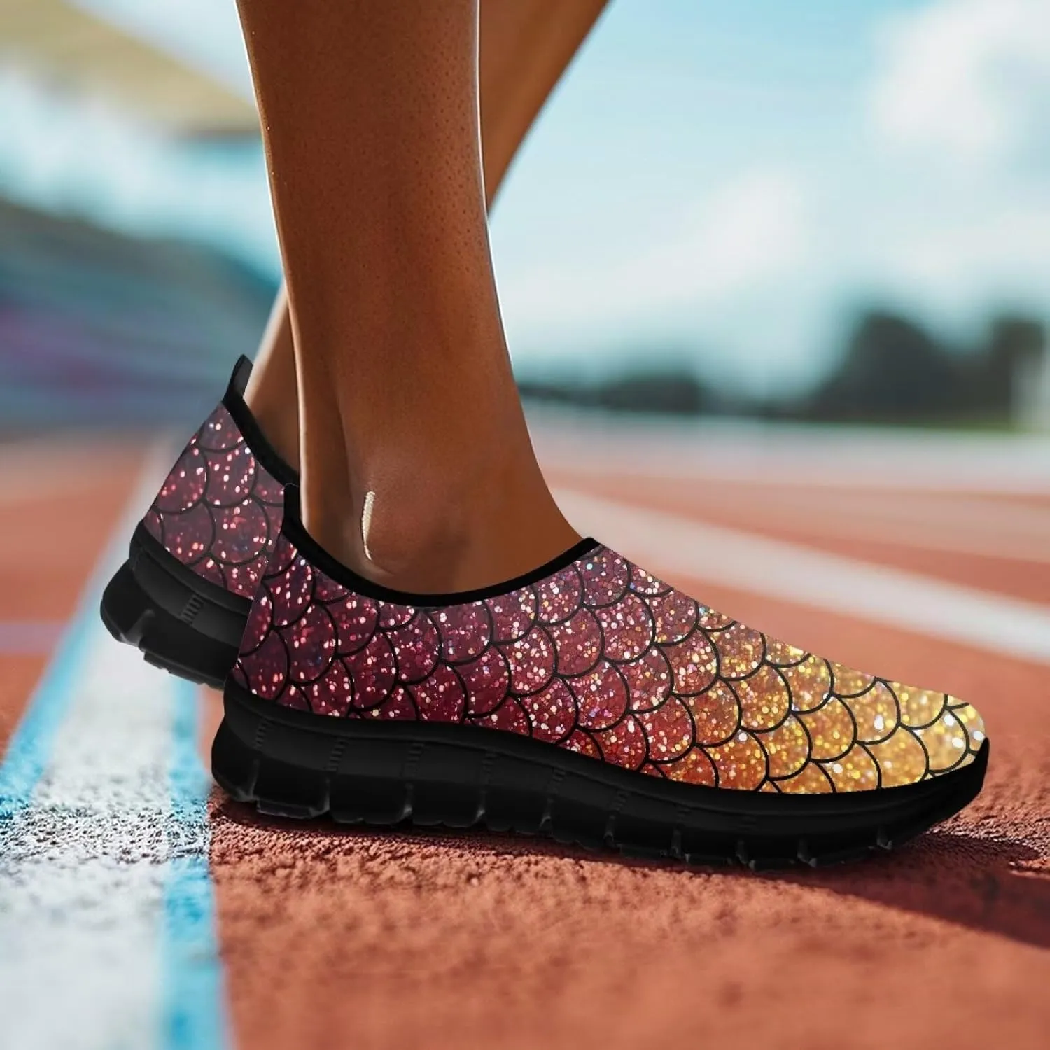 Women's Slip Ons Flat Lightweight Sneakers Walking Casual Loafers Comfortable Art Painted Travel Outdoor Shoes for Ladies US Size 5.5-11.5