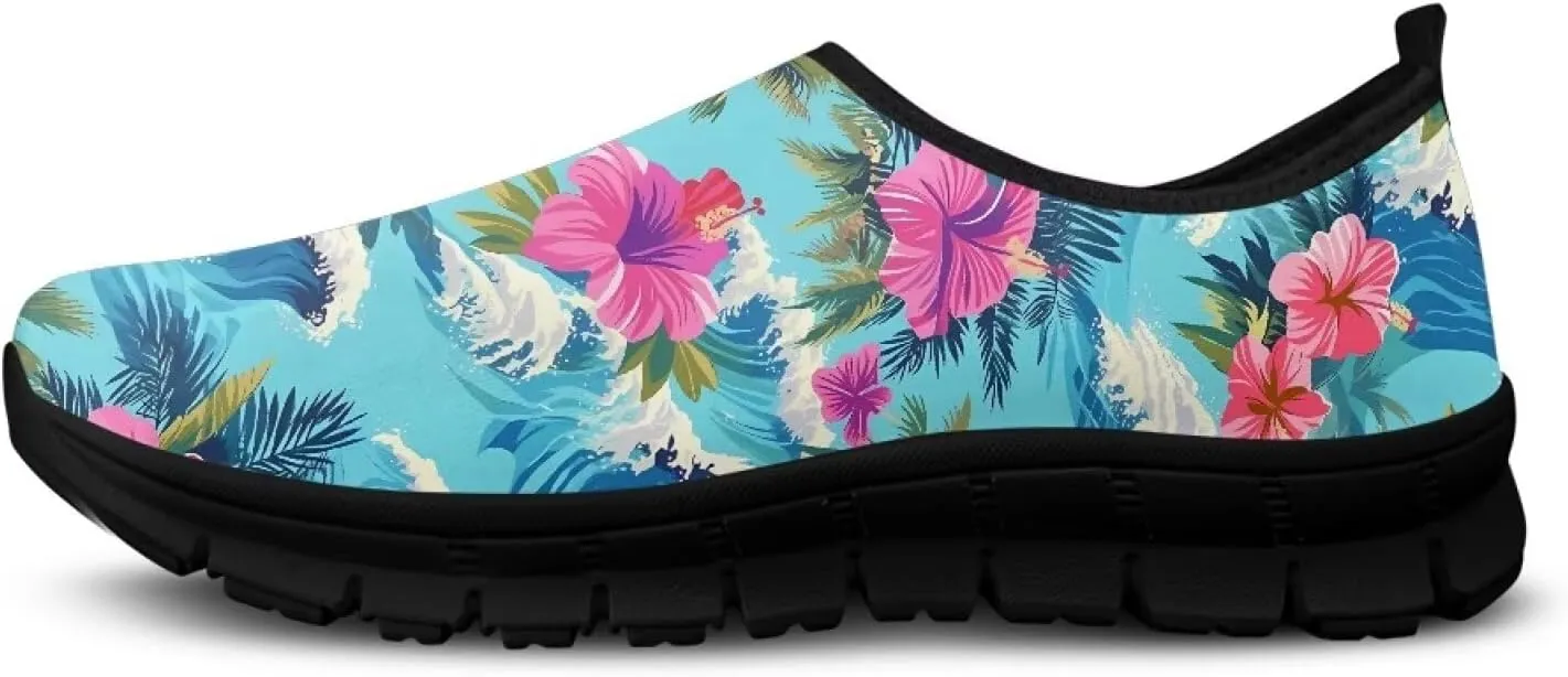 Women's Slip Ons Flat Lightweight Sneakers Walking Casual Loafers Comfortable Art Painted Travel Outdoor Shoes for Ladies US Size 5.5-11.5