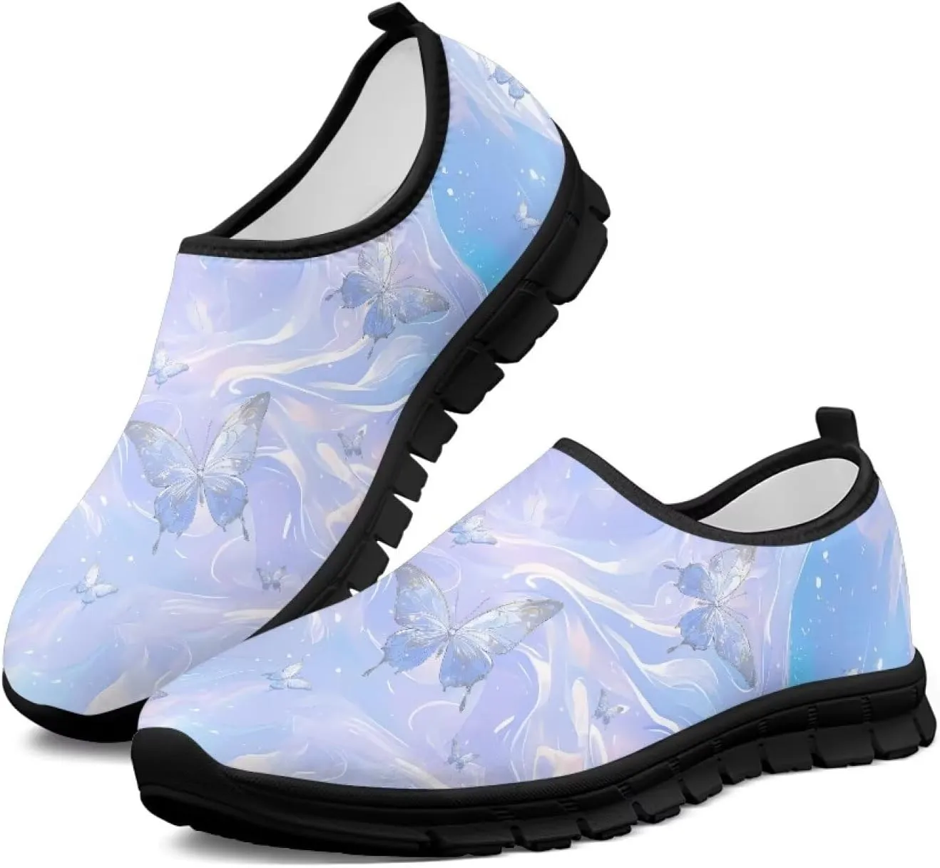 Women's Slip Ons Flat Lightweight Sneakers Walking Casual Loafers Comfortable Art Painted Travel Outdoor Shoes for Ladies US Size 5.5-11.5