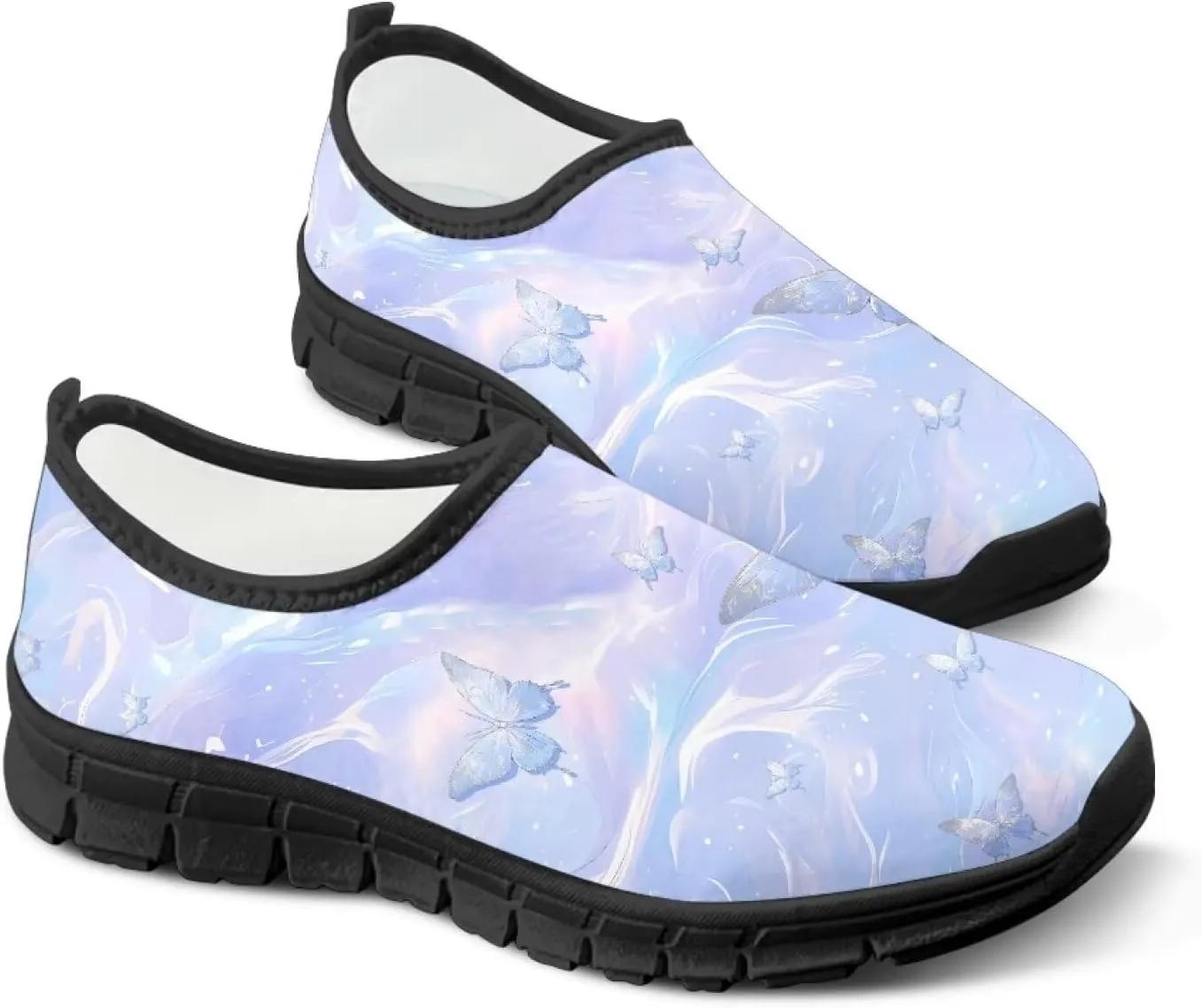 Women's Slip Ons Flat Lightweight Sneakers Walking Casual Loafers Comfortable Art Painted Travel Outdoor Shoes for Ladies US Size 5.5-11.5