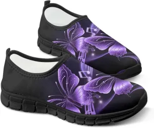 Women's Slip Ons Flat Lightweight Sneakers Walking Casual Loafers Comfortable Art Painted Travel Outdoor Shoes for Ladies US Size 5.5-11.5