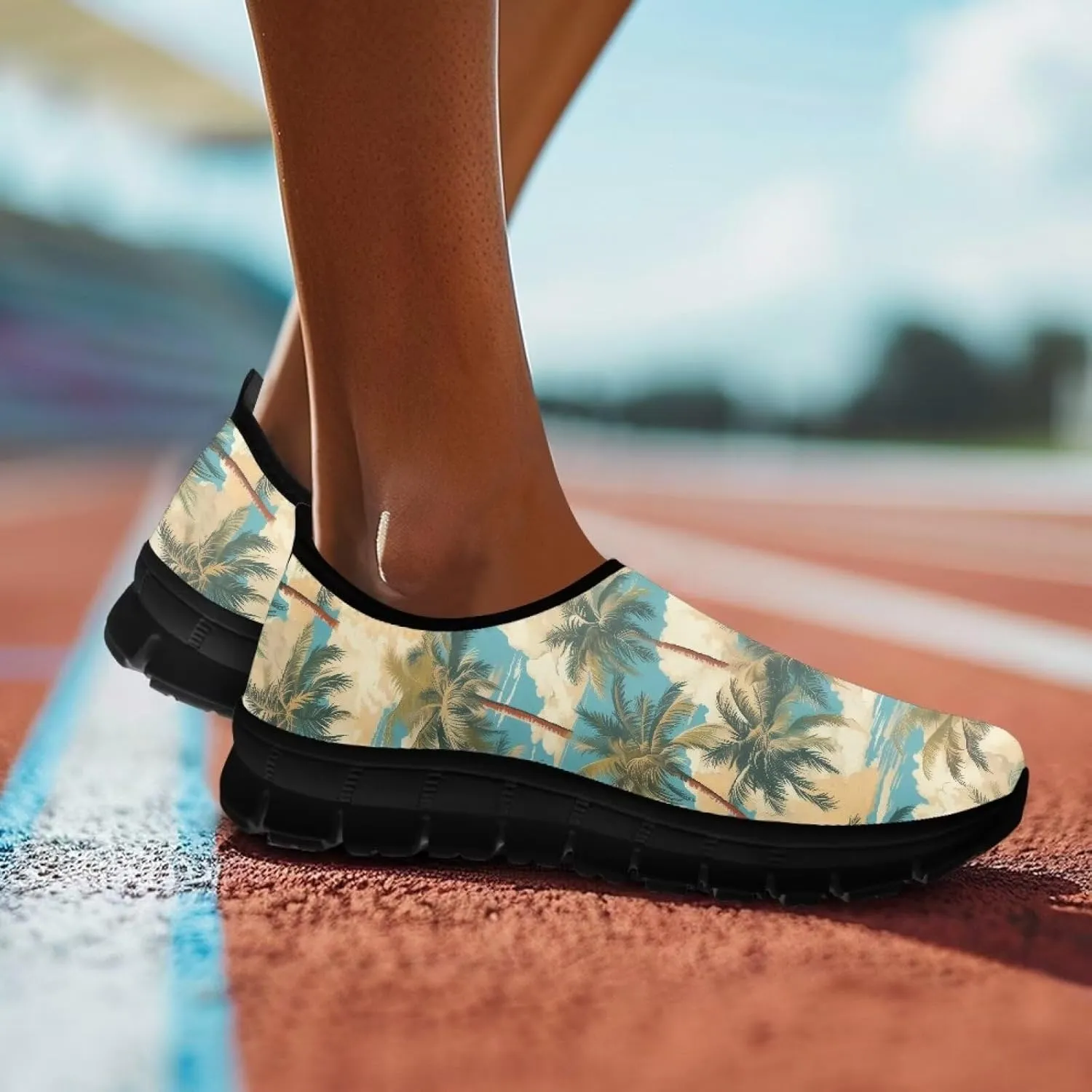 Women's Slip Ons Flat Lightweight Sneakers Walking Casual Loafers Comfortable Art Painted Travel Outdoor Shoes for Ladies US Size 5.5-11.5
