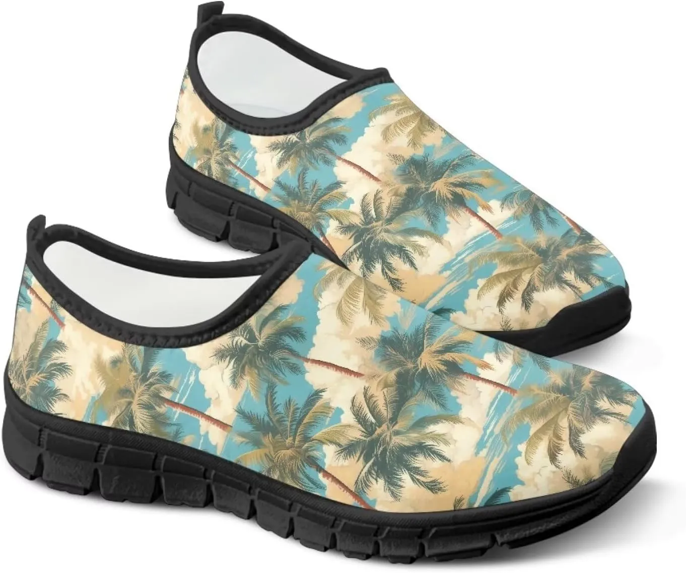 Women's Slip Ons Flat Lightweight Sneakers Walking Casual Loafers Comfortable Art Painted Travel Outdoor Shoes for Ladies US Size 5.5-11.5