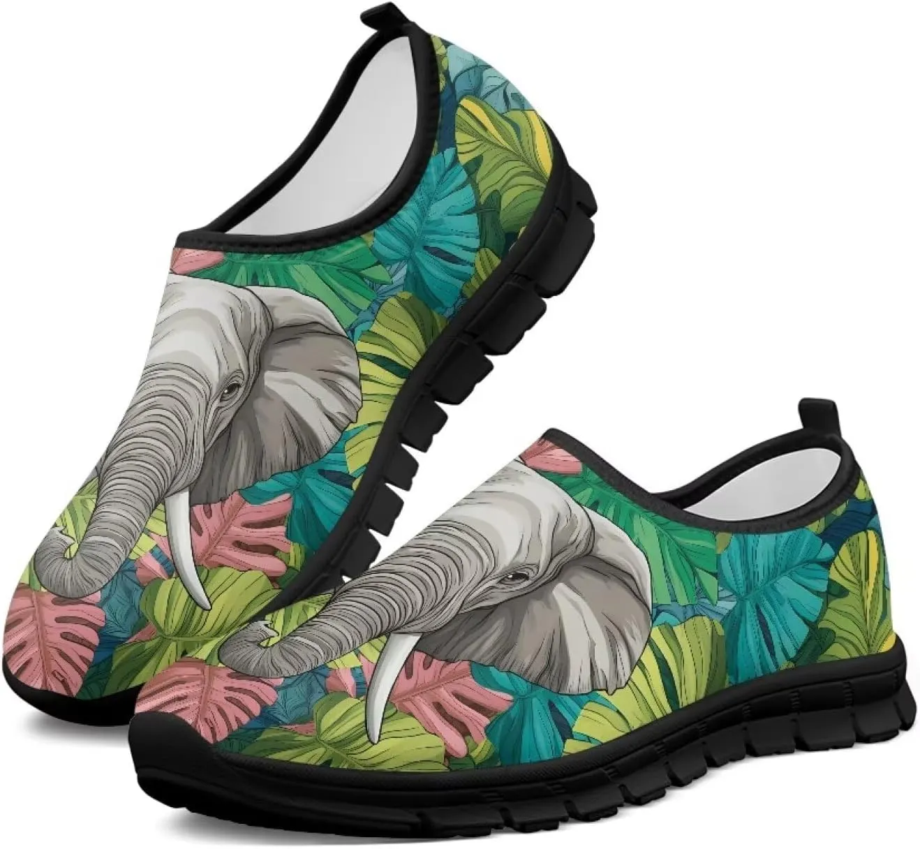 Women's Slip Ons Flat Lightweight Sneakers Walking Casual Loafers Comfortable Art Painted Travel Outdoor Shoes for Ladies US Size 5.5-11.5