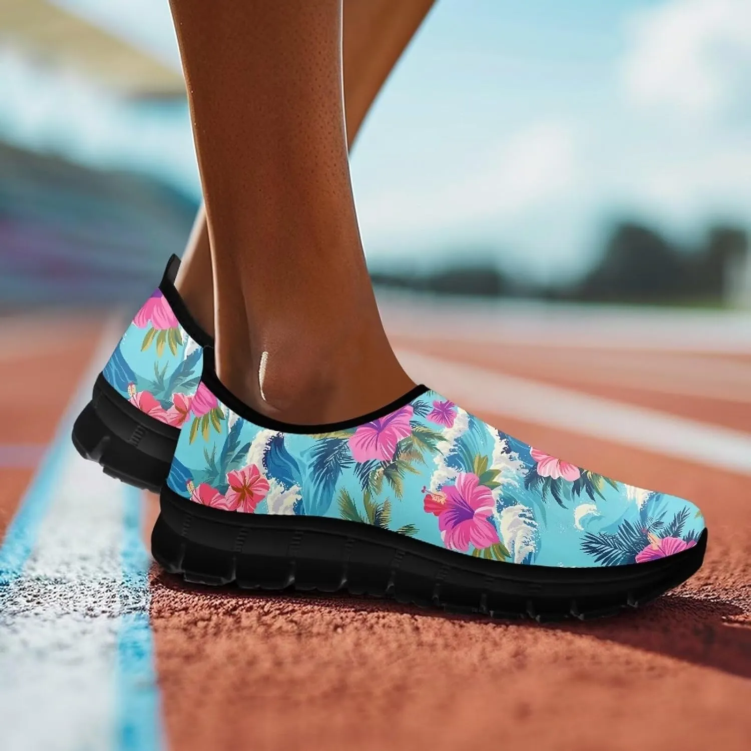 Women's Slip Ons Flat Lightweight Sneakers Walking Casual Loafers Comfortable Art Painted Travel Outdoor Shoes for Ladies US Size 5.5-11.5