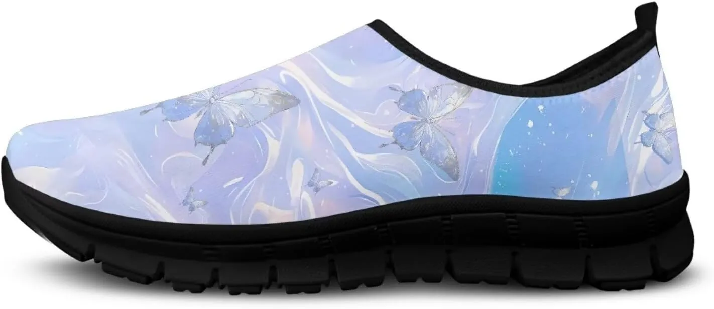 Women's Slip Ons Flat Lightweight Sneakers Walking Casual Loafers Comfortable Art Painted Travel Outdoor Shoes for Ladies US Size 5.5-11.5