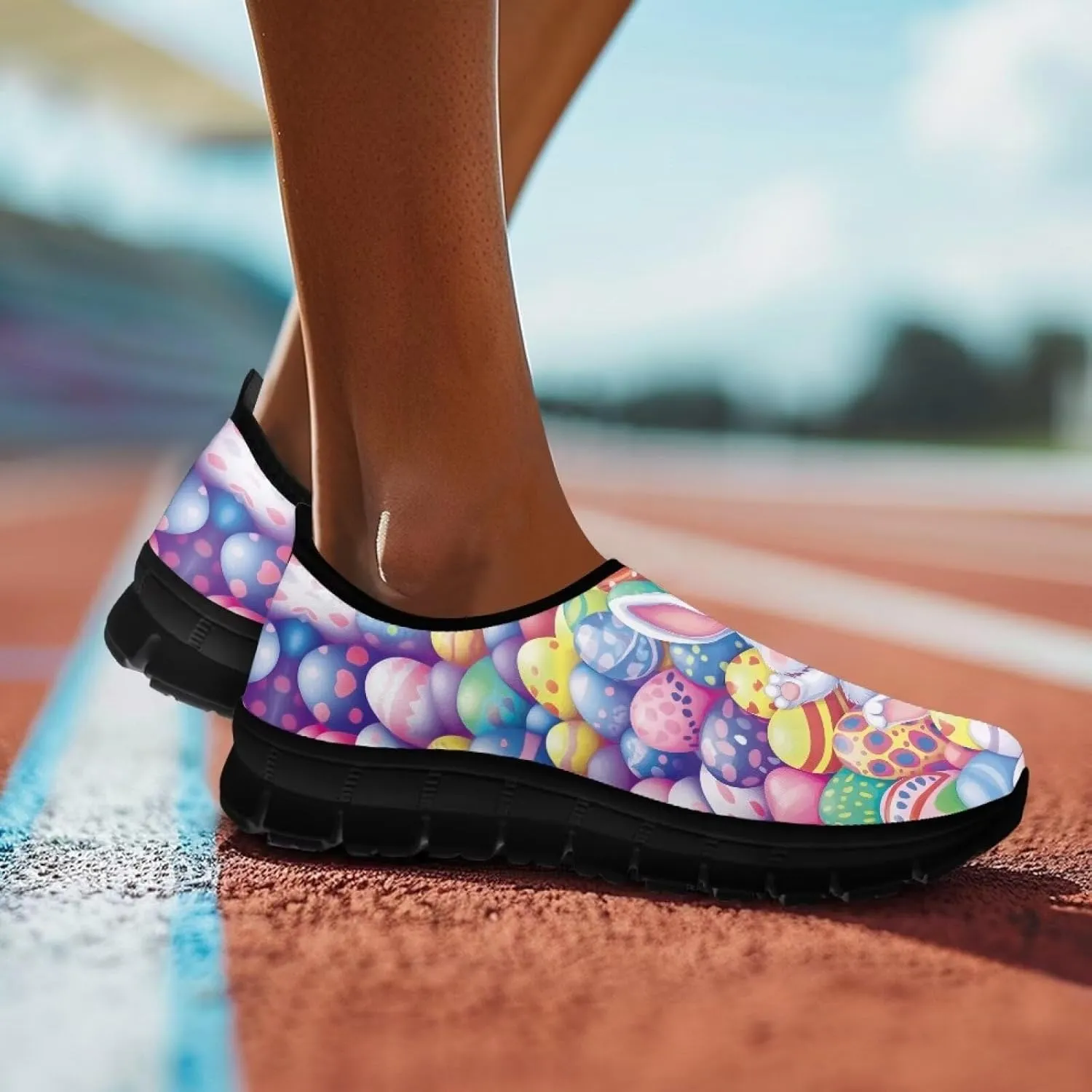 Women's Slip Ons Flat Lightweight Sneakers Walking Casual Loafers Comfortable Art Painted Travel Outdoor Shoes for Ladies US Size 5.5-11.5
