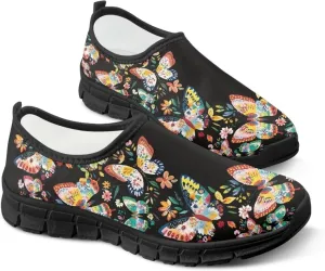 Women's Slip Ons Flat Lightweight Sneakers Walking Casual Loafers Comfortable Art Painted Travel Outdoor Shoes US Size 5.5-11.5