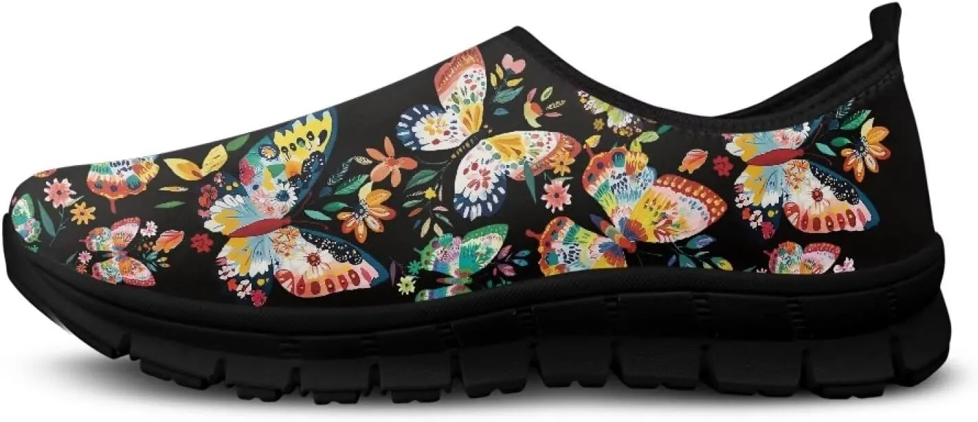 Women's Slip Ons Flat Lightweight Sneakers Walking Casual Loafers Comfortable Art Painted Travel Outdoor Shoes US Size 5.5-11.5