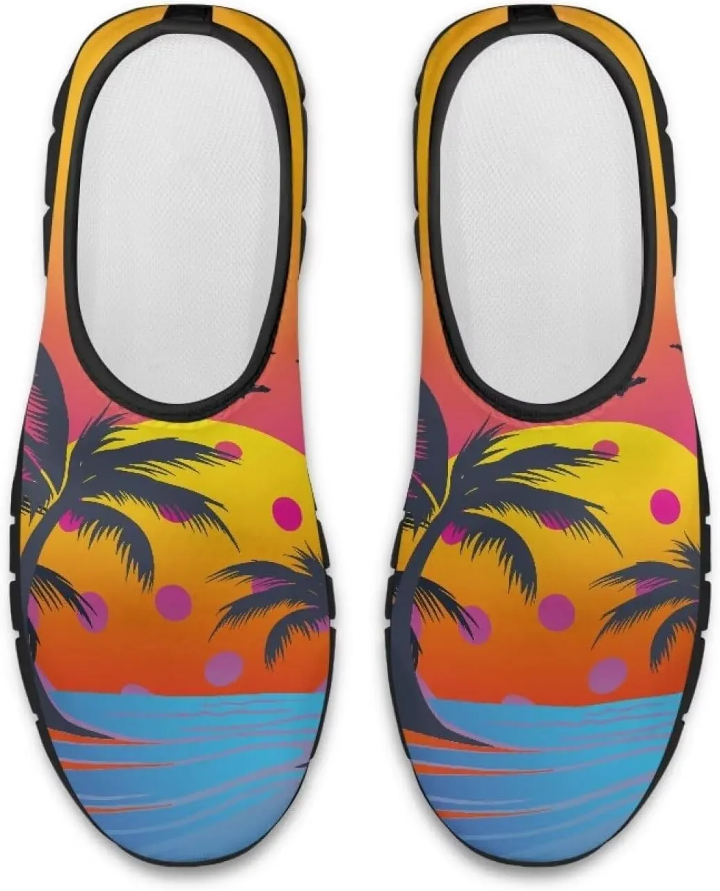 Women's Slip Ons Flat Lightweight Sneakers Walking Casual Loafers Comfortable Art Painted Travel Outdoor Shoes US Size 5.5-11.5