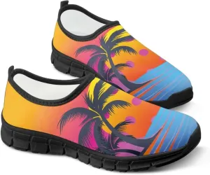 Women's Slip Ons Flat Lightweight Sneakers Walking Casual Loafers Comfortable Art Painted Travel Outdoor Shoes US Size 5.5-11.5
