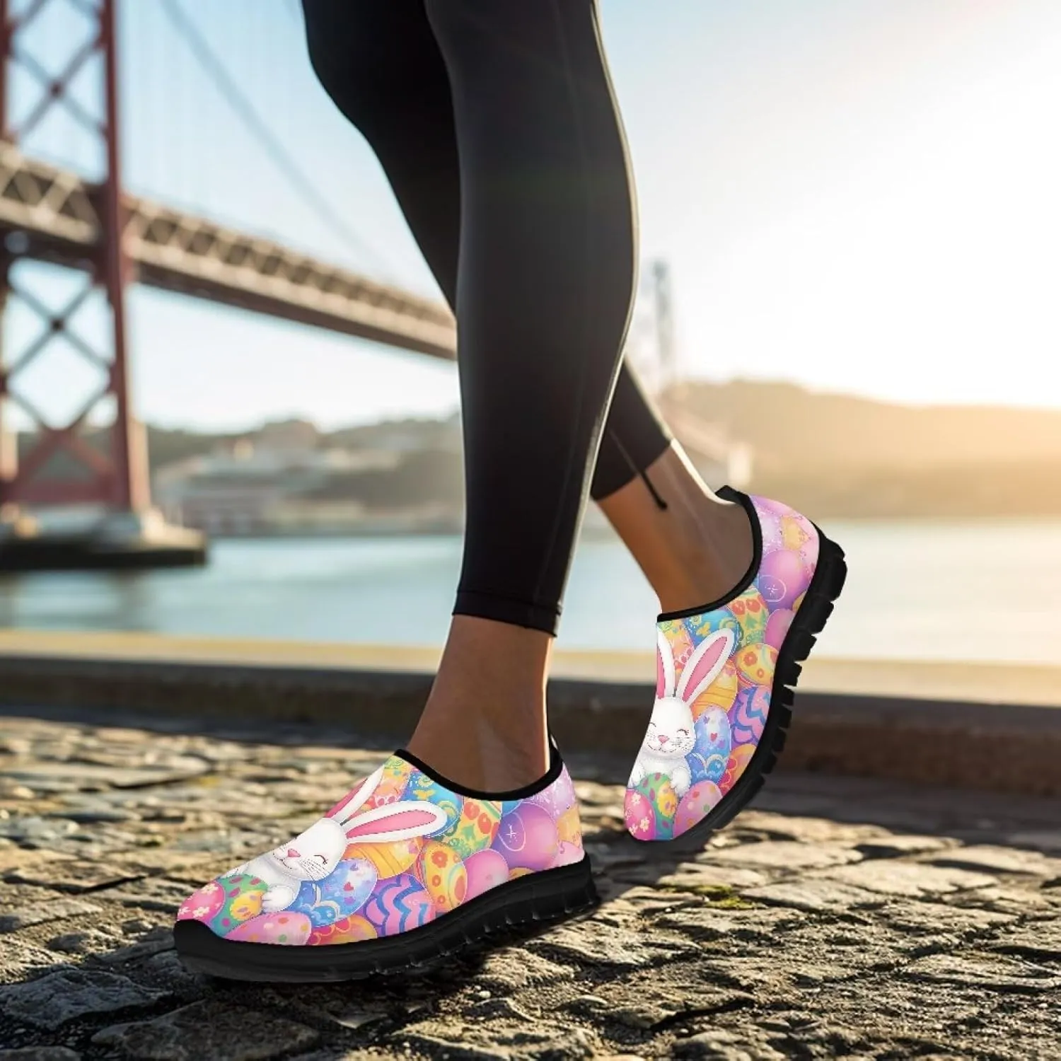 Women's Slip Ons Flat Lightweight Sneakers Walking Casual Loafers Comfortable Art Painted Travel Outdoor Shoes US Size 5.5-11.5