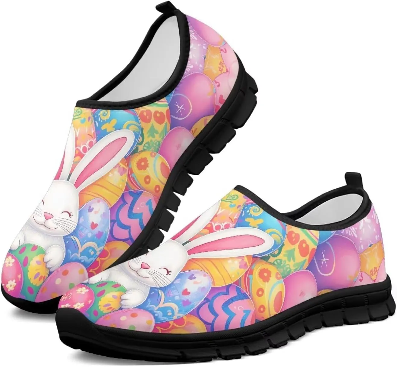 Women's Slip Ons Flat Lightweight Sneakers Walking Casual Loafers Comfortable Art Painted Travel Outdoor Shoes US Size 5.5-11.5
