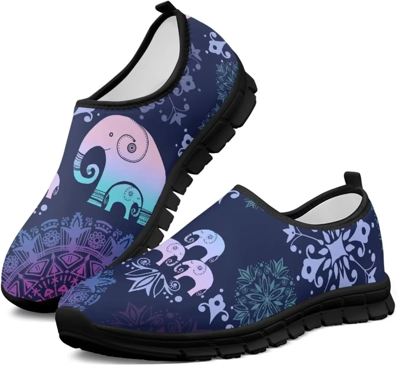 Women's Slip Ons Flat Lightweight Sneakers Walking Casual Loafers Comfortable Art Painted Travel Outdoor Shoes US Size 5.5-11.5