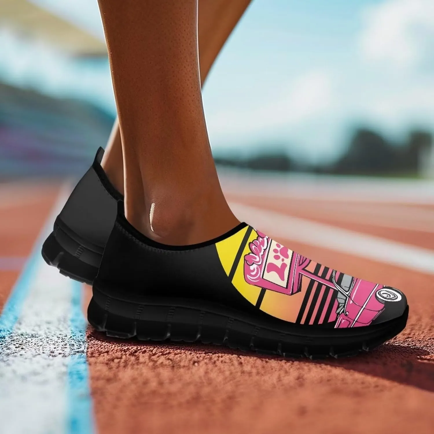 Women's Slip Ons Flat Lightweight Sneakers Walking Casual Loafers Comfortable Art Painted Travel Outdoor Shoes US Size 5.5-11.5